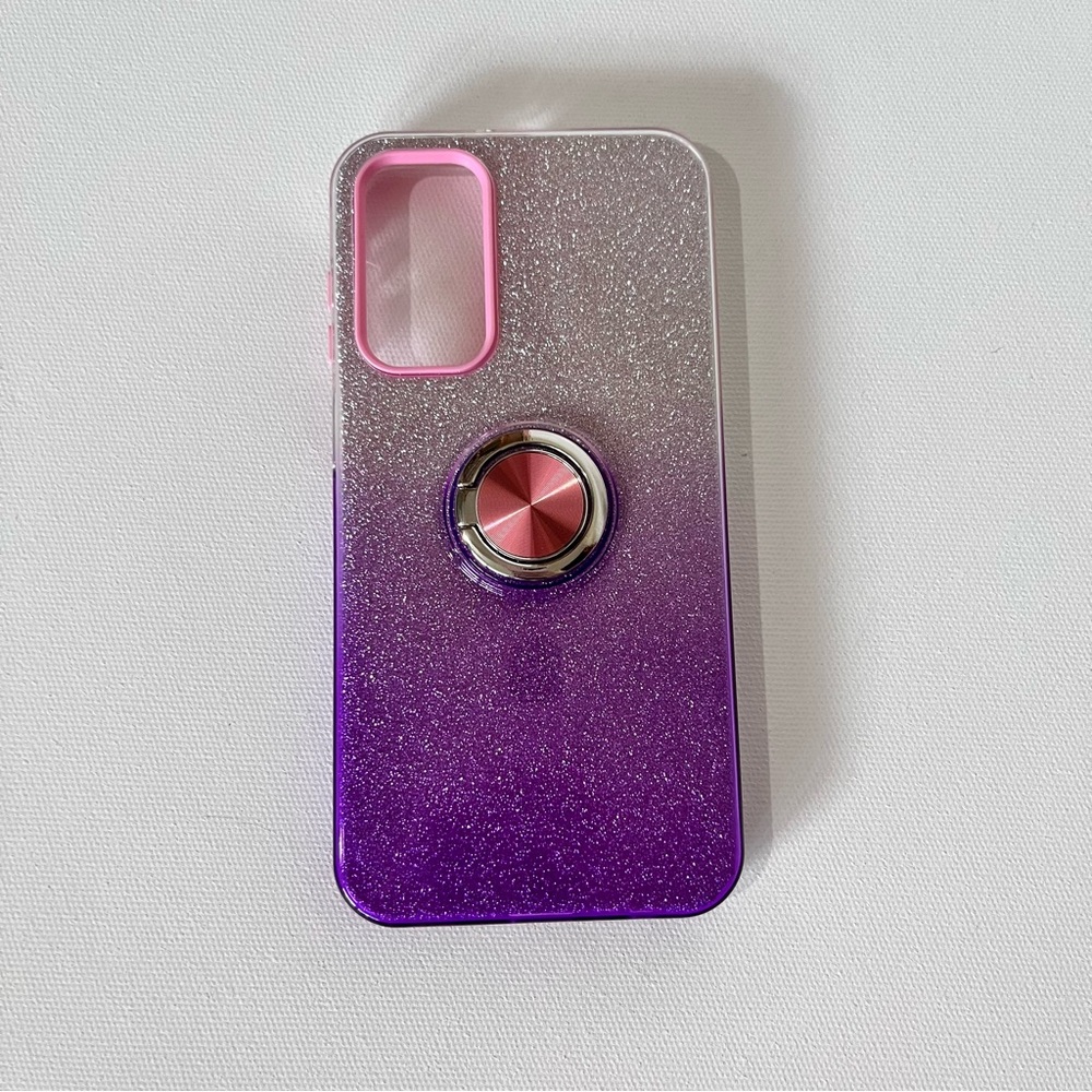 Samsung Galaxy A15 5G Case Purple Glitter Sparkles Kickstand Screen Protector